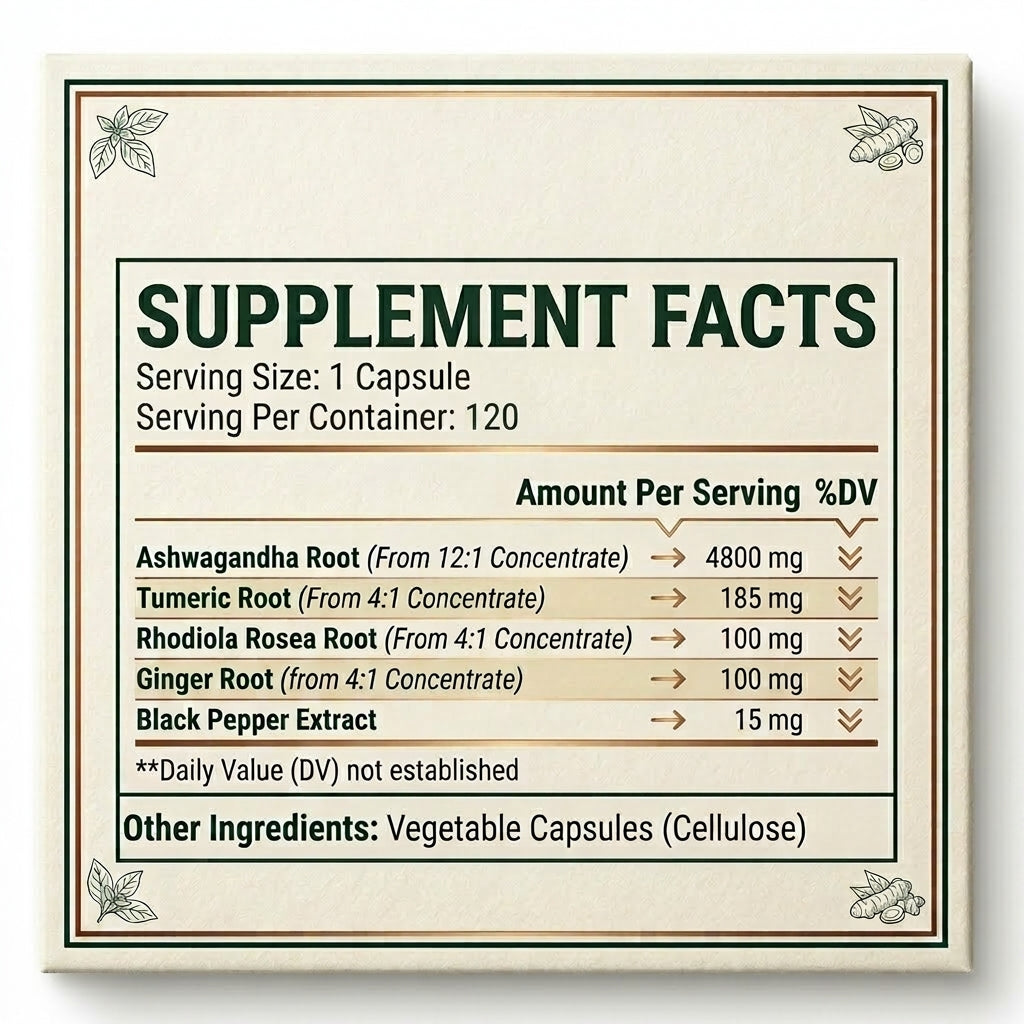 Ashwagandha KSM-66 – Focus, Mood & Energy Support (120 Capsules)
