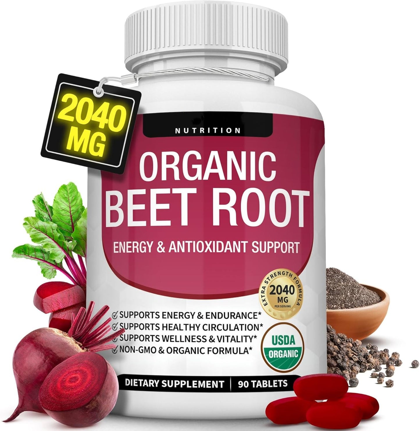 Organic Beet Root Capsules – Circulation & Energy Support