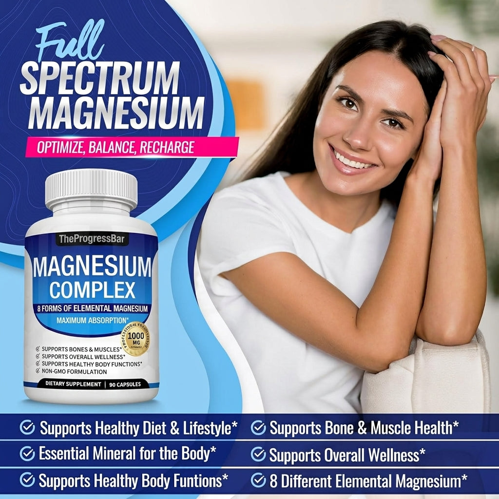 8-in-1 Magnesium Complex | Advanced High Absorption Formula for Sleep, Muscle & Daily Wellness