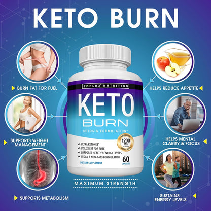 Keto Burn Supplement Ketogenic Formula for Men & Women - 60 Count