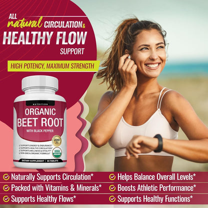 Organic Beet Root Capsules – Circulation & Energy Support