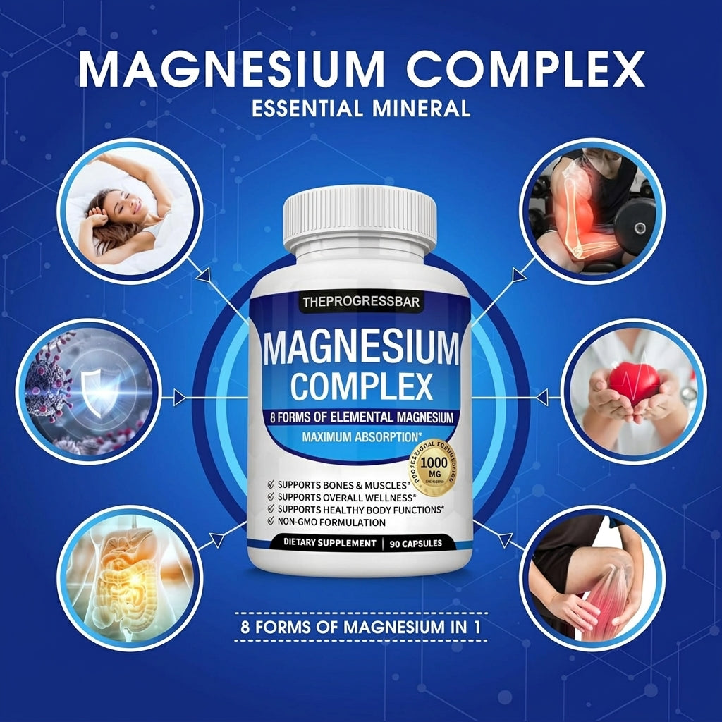 8-in-1 Magnesium Complex | Advanced High Absorption Formula for Sleep, Muscle & Daily Wellness