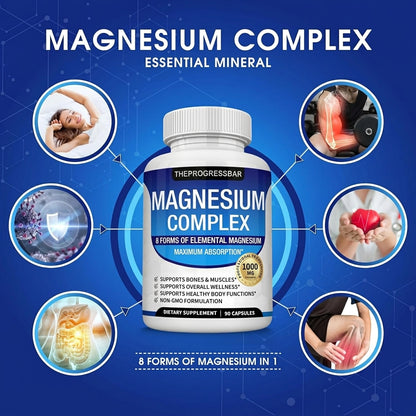 8-in-1 Magnesium Complex | Advanced High Absorption Formula for Sleep, Muscle & Daily Wellness