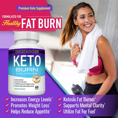 Keto Burn Supplement Ketogenic Formula for Men & Women - 60 Count